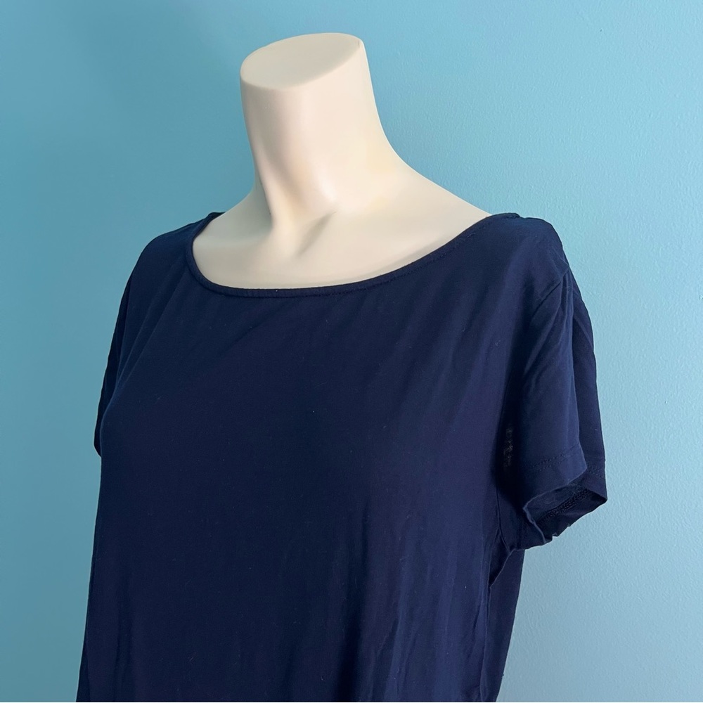 Cable & Gauge Navy Short Sleeve Top Large